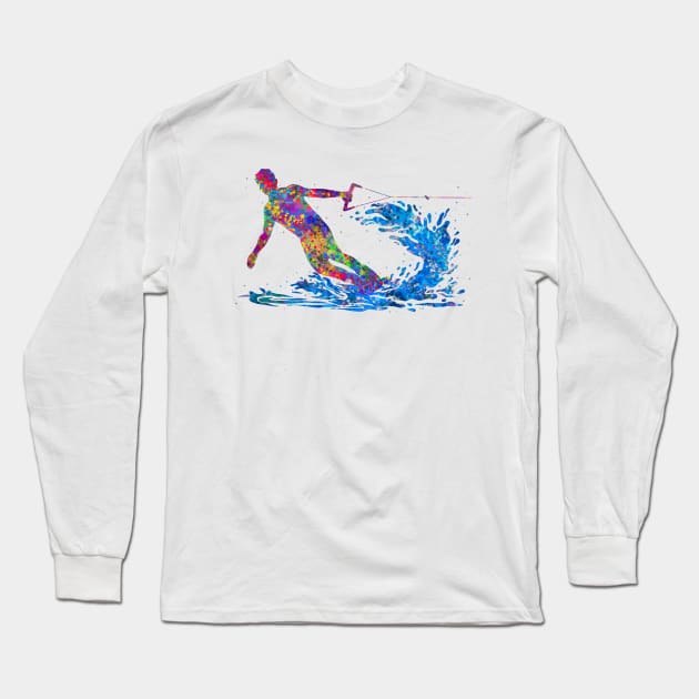 Wakeboarding Long Sleeve T-Shirt by Yahya Art